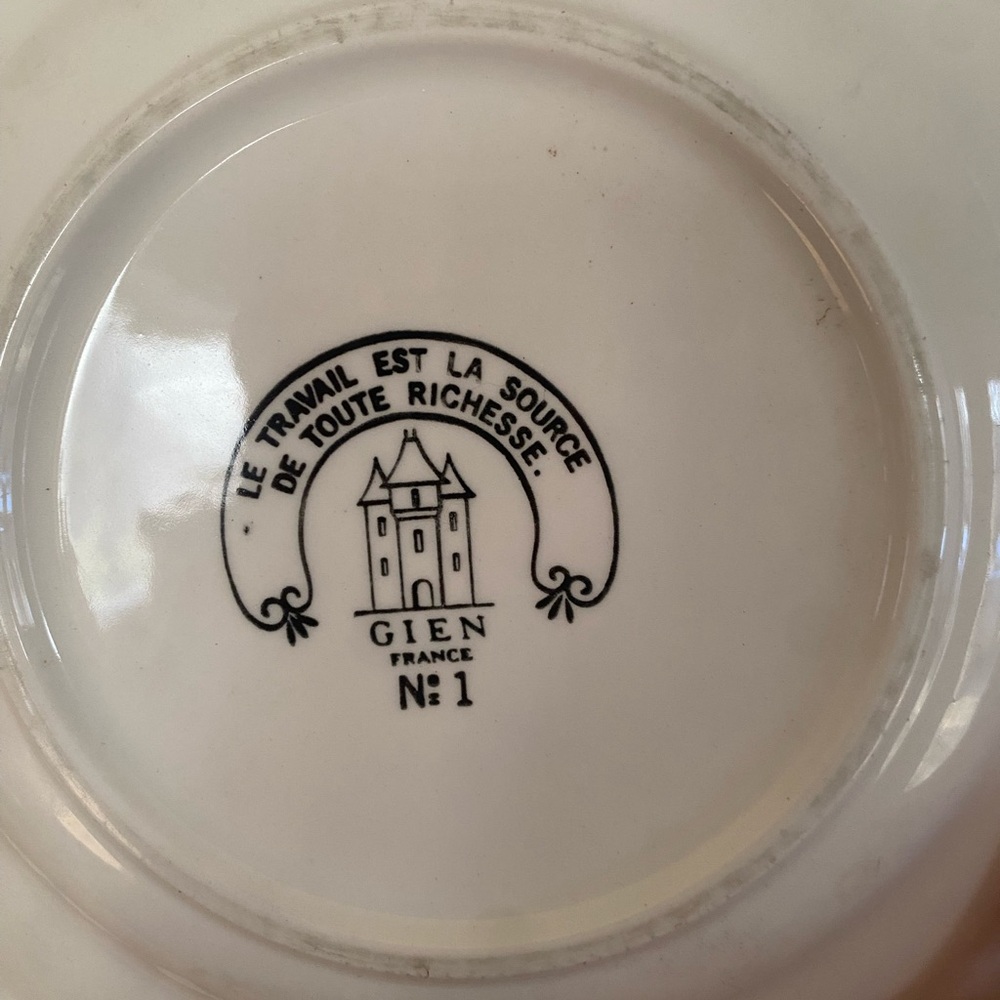 Antique Gien France transferware rebus puzzle decorative plate. - Picture 5 of 5